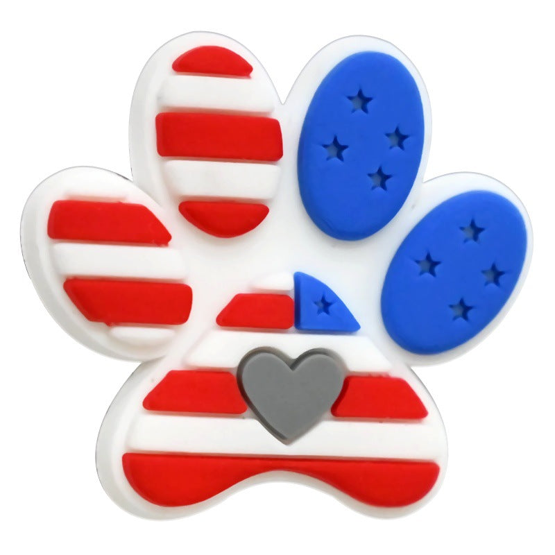 Wholesale  Random 100pcs/pack  Cute dog paw print PVC soft rubber ballpoint pen handmade beading